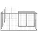 Hondenkennel 6,05 m² staal zilverkleurig - AllerleiShop