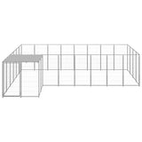 Hondenkennel 10,89 m² staal zilverkleurig - AllerleiShop