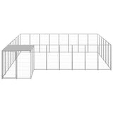 Hondenkennel 15,73 m² staal zilverkleurig - AllerleiShop