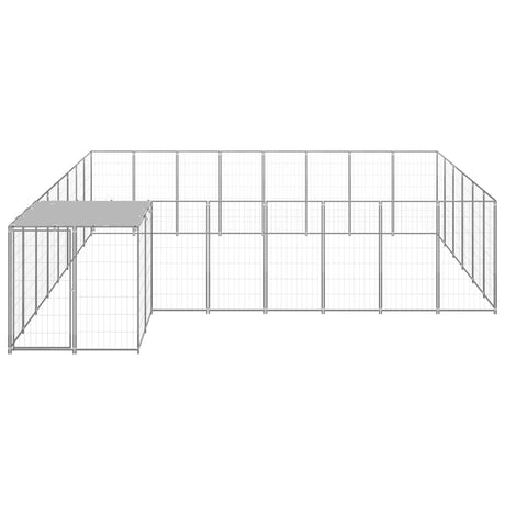 Hondenkennel 15,73 m² staal zilverkleurig - AllerleiShop