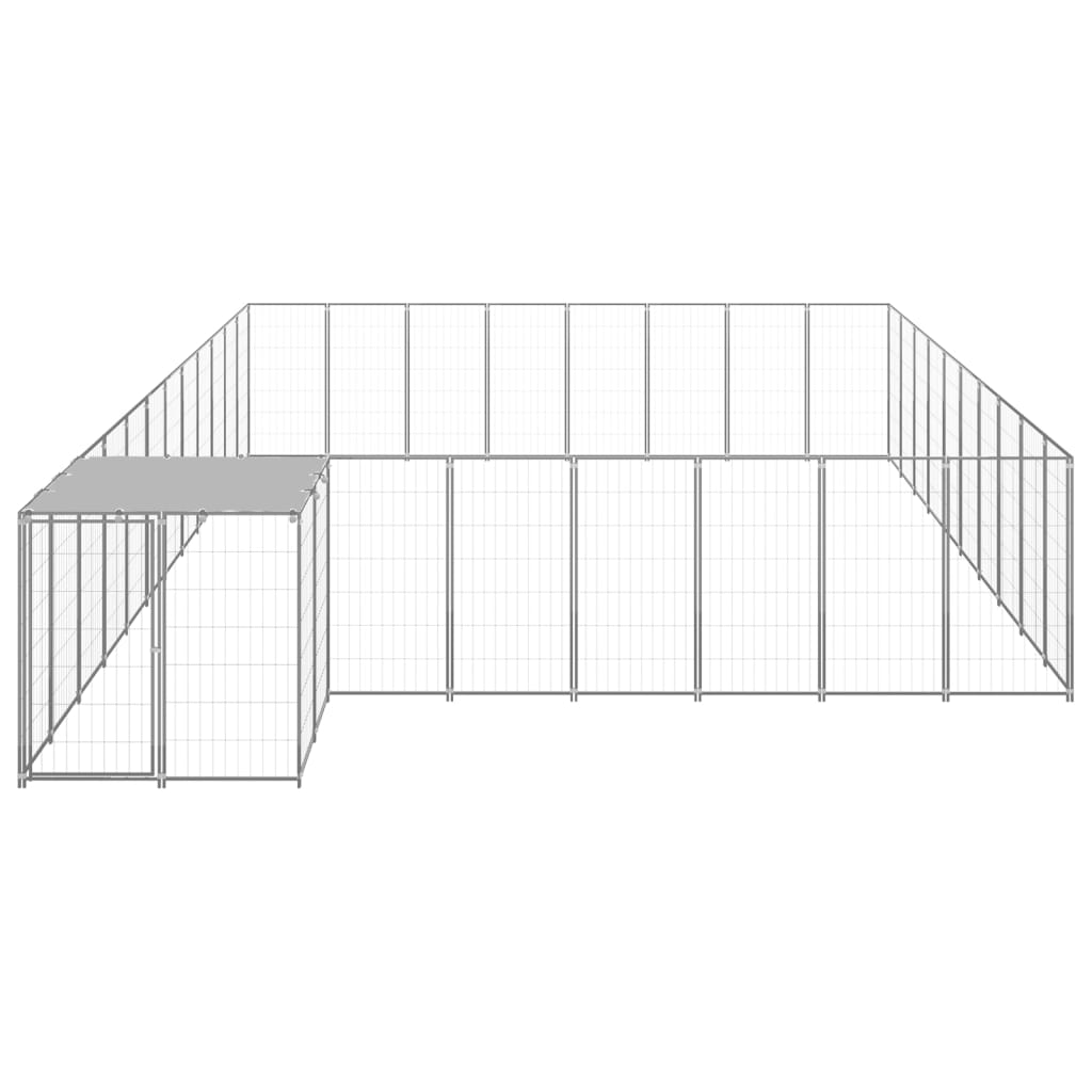 Hondenkennel 25,41 m² staal zilverkleurig - AllerleiShop