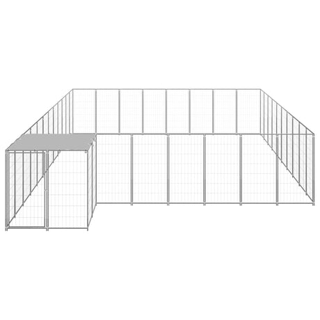 Hondenkennel 25,41 m² staal zilverkleurig - AllerleiShop