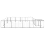 Hondenkennel 25,41 m² staal zilverkleurig - AllerleiShop