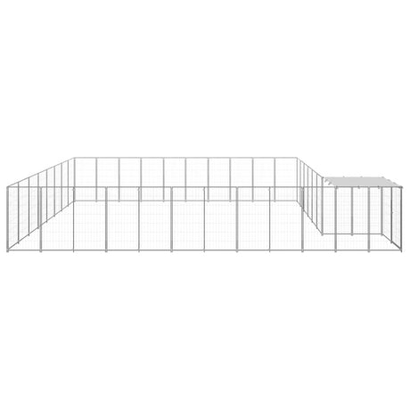 Hondenkennel 25,41 m² staal zilverkleurig - AllerleiShop