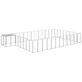 Hondenkennel 30,25 m² staal zilverkleurig - AllerleiShop