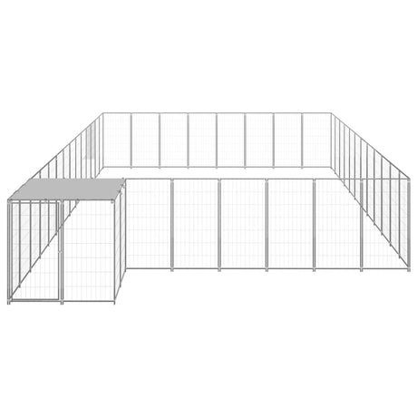 Hondenkennel 30,25 m² staal zilverkleurig - AllerleiShop