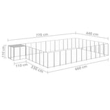 Hondenkennel 30,25 m² staal zilverkleurig - AllerleiShop