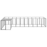 Hondenkennel 7,26 m² staal zwart - AllerleiShop