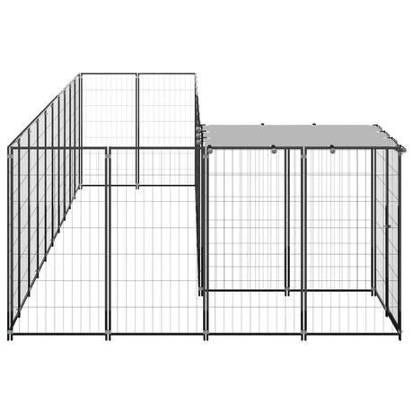 Hondenkennel 7,26 m² staal zwart - AllerleiShop