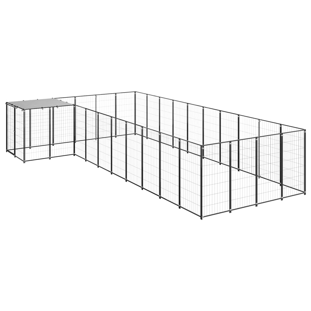 Hondenkennel 13,31 m² staal zwart - AllerleiShop