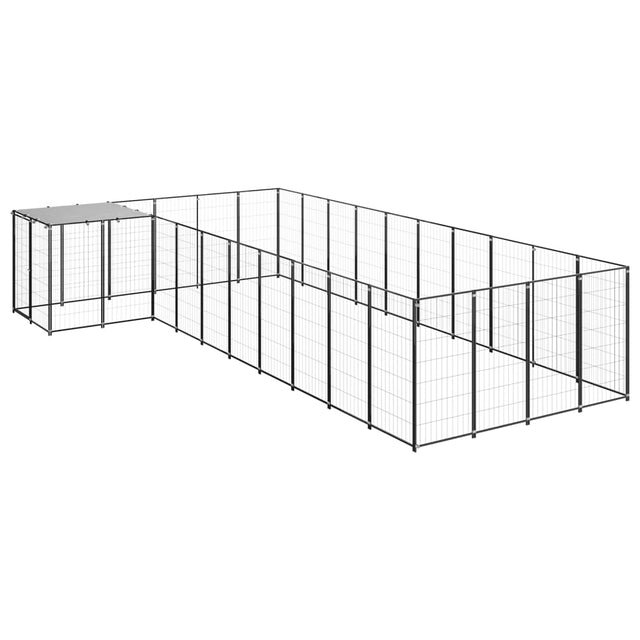 Hondenkennel 13,31 m² staal zwart - AllerleiShop