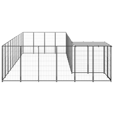 Hondenkennel 13,31 m² staal zwart - AllerleiShop