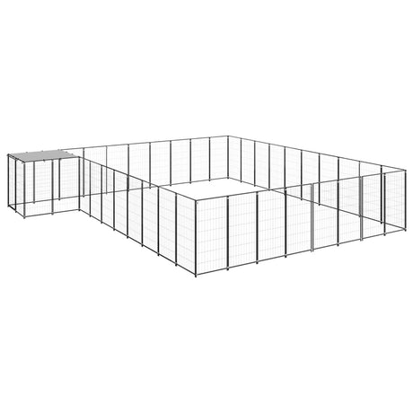 Hondenkennel 25,41 m² staal zwart - AllerleiShop