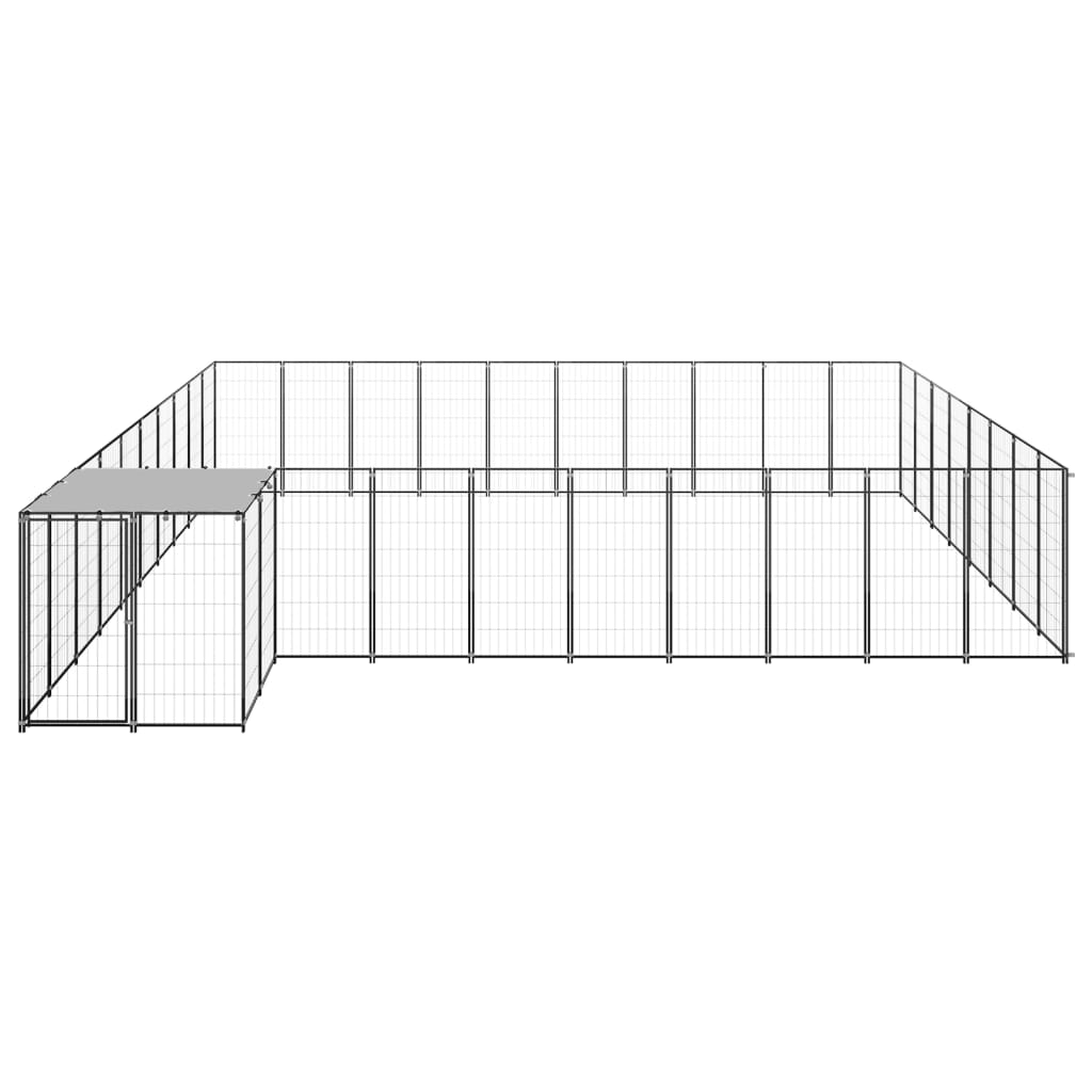 Hondenkennel 25,41 m² staal zwart - AllerleiShop