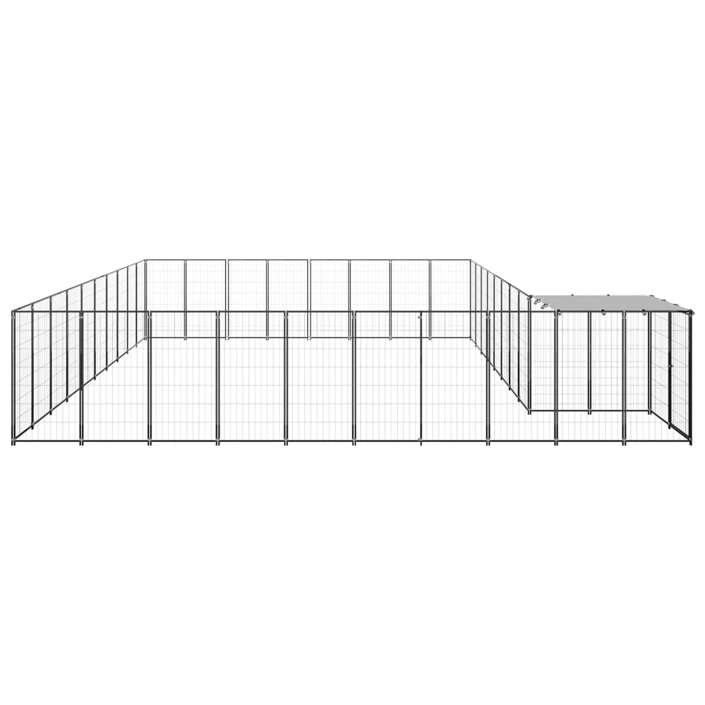 Hondenkennel 25,41 m² staal zwart - AllerleiShop