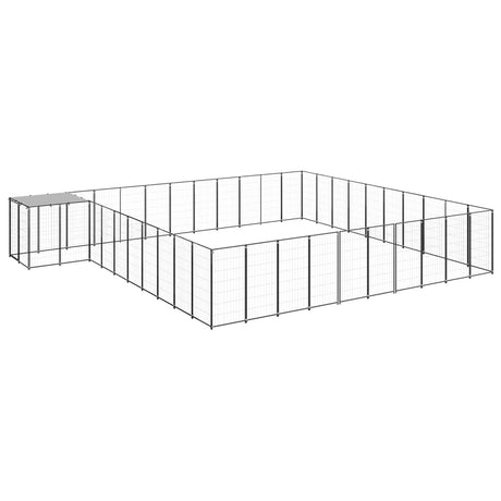 Hondenkennel 31,46 m² staal zwart - AllerleiShop