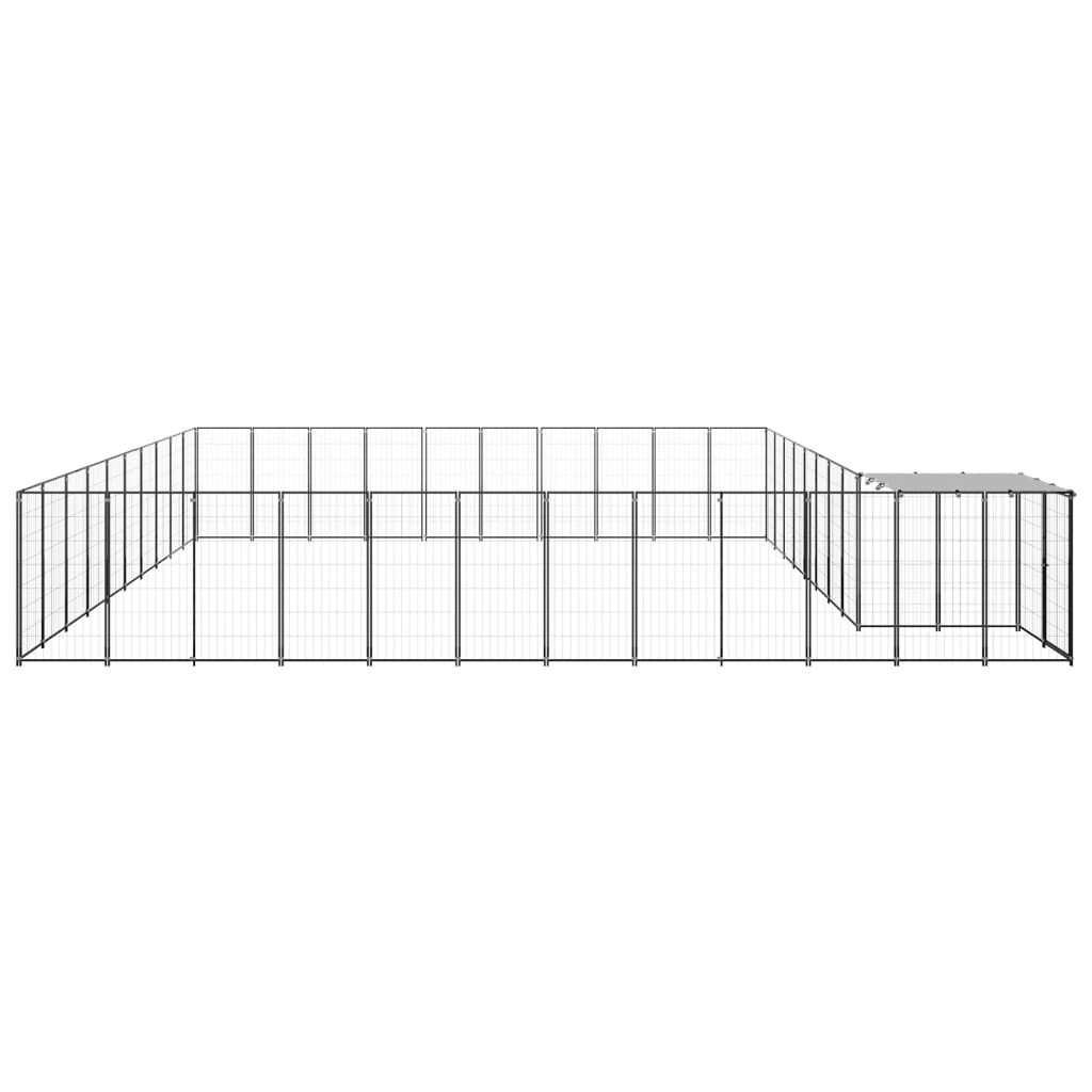 Hondenkennel 31,46 m² staal zwart - AllerleiShop