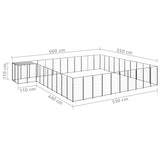 Hondenkennel 31,46 m² staal zwart - AllerleiShop