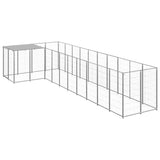 Hondenkennel 7,26 m² staal zilverkleurig - AllerleiShop