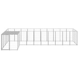 Hondenkennel 7,26 m² staal zilverkleurig - AllerleiShop