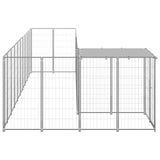 Hondenkennel 7,26 m² staal zilverkleurig - AllerleiShop