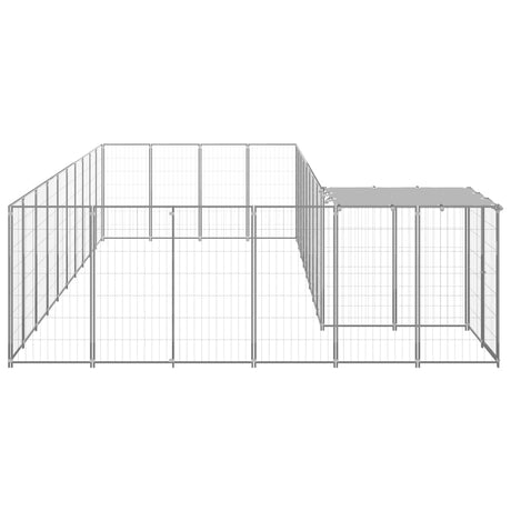 Hondenkennel 19,36 m² staal zilverkleurig - AllerleiShop