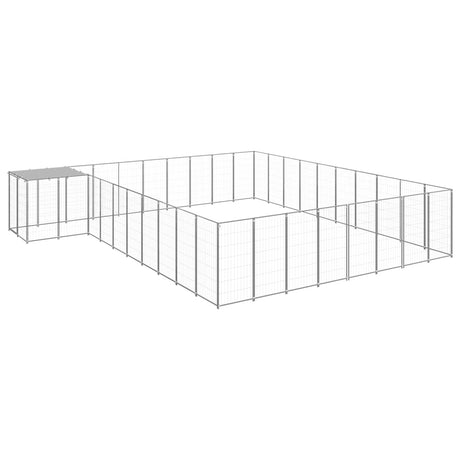 Hondenkennel 25,41 m² staal zilverkleurig - AllerleiShop