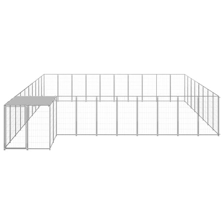 Hondenkennel 25,41 m² staal zilverkleurig - AllerleiShop