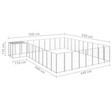 Hondenkennel 25,41 m² staal zilverkleurig - AllerleiShop