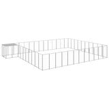 Hondenkennel 37,51 m² staal zilverkleurig - AllerleiShop