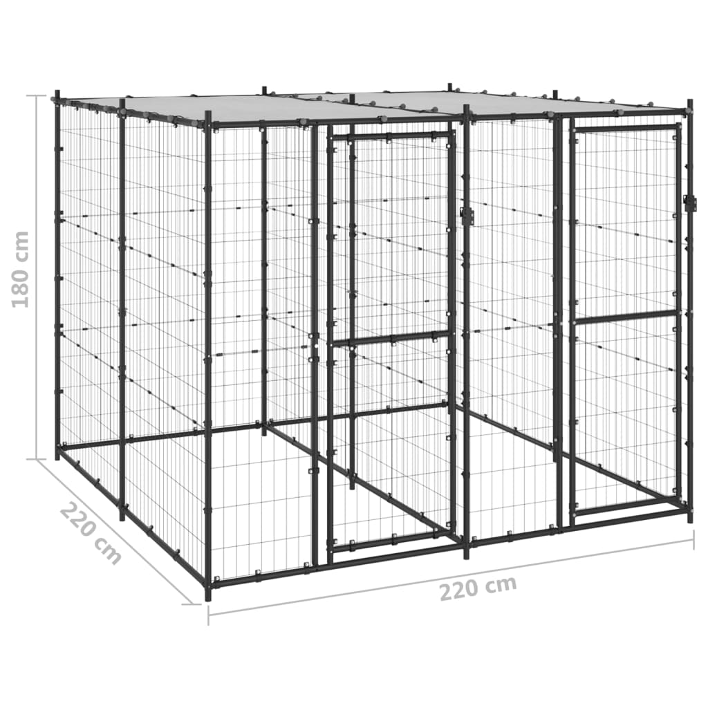 Hondenkennel met dak 4,84 m² - AllerleiShop