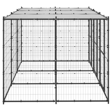 Hondenkennel met dak 7,26 m² staal - AllerleiShop