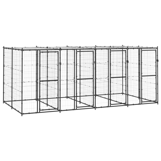 Hondenkennel met dak 9,68 m² staal - AllerleiShop