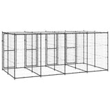 Hondenkennel met dak 9,68 m² staal - AllerleiShop