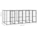 Hondenkennel met dak 9,68 m² staal - AllerleiShop