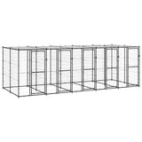 Hondenkennel met dak 12,1 m² staal - AllerleiShop