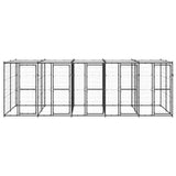 Hondenkennel met dak 12,1 m² staal - AllerleiShop