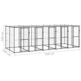 Hondenkennel met dak 12,1 m² staal - AllerleiShop