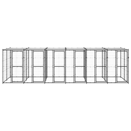 Hondenkennel met dak 14,52 m² staal - AllerleiShop