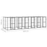 Hondenkennel met dak 14,52 m² staal - AllerleiShop