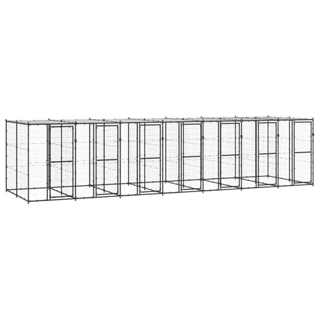 Hondenkennel met dak 16,94 m² staal - AllerleiShop