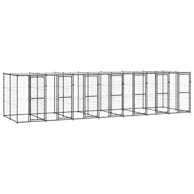 Hondenkennel met dak 16,94 m² staal - AllerleiShop