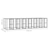 Hondenkennel met dak 16,94 m² staal - AllerleiShop