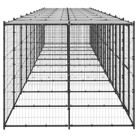 Hondenkennel met dak 24,2 m² staal - AllerleiShop