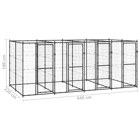 Hondenkennel 9,68 m² staal - AllerleiShop