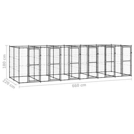 Hondenkennel 14,52 m² staal - AllerleiShop