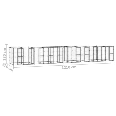 Hondenkennel 26,62 m² staal - AllerleiShop