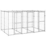 Hondenkennel met dak 7,26 m² gegalvaniseerd staal - AllerleiShop