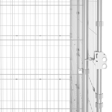 Hondenkennel met dak 7,26 m² gegalvaniseerd staal - AllerleiShop