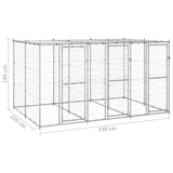 Hondenkennel met dak 7,26 m² gegalvaniseerd staal - AllerleiShop